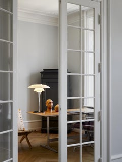 Louis Poulsen PH 4½-3½ Glass Table Lamp in Chrome by Poul Henningsen