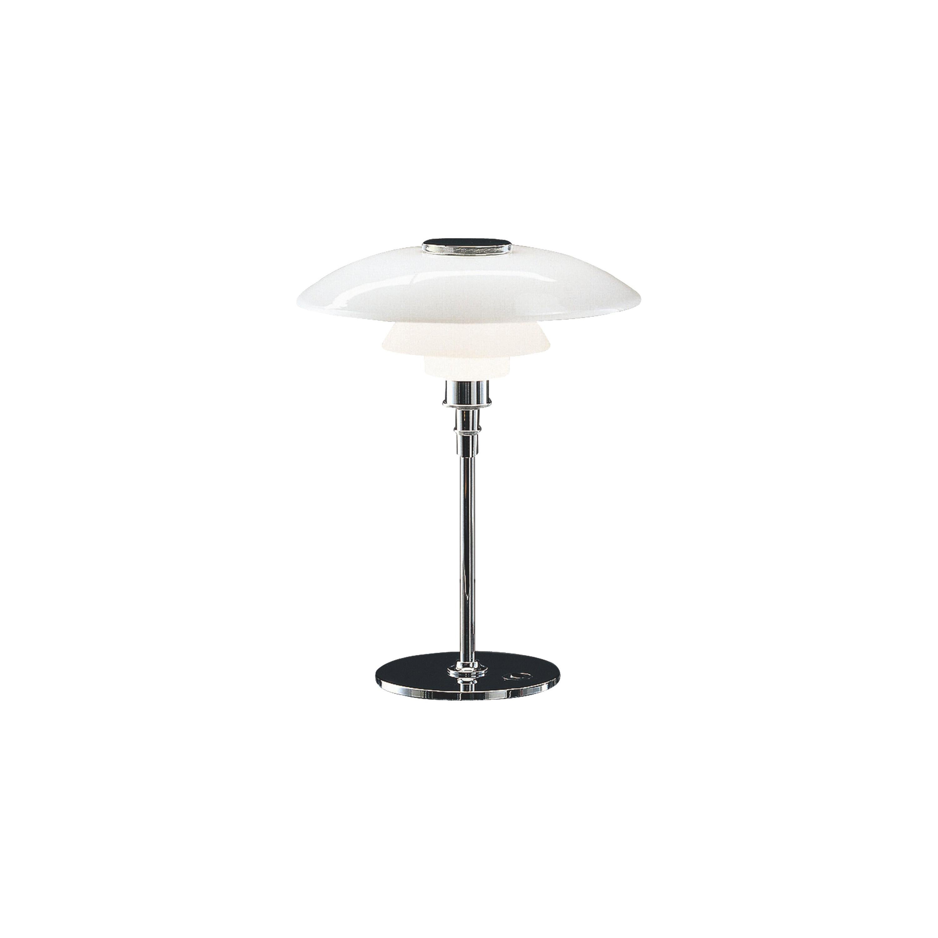 Louis Poulsen PH 4½-3½ Glass Table Lamp in Chrome by Poul Henningsen