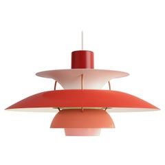 Louis Poulsen PH 5 Pendant Light in Red by Poul Henningsen