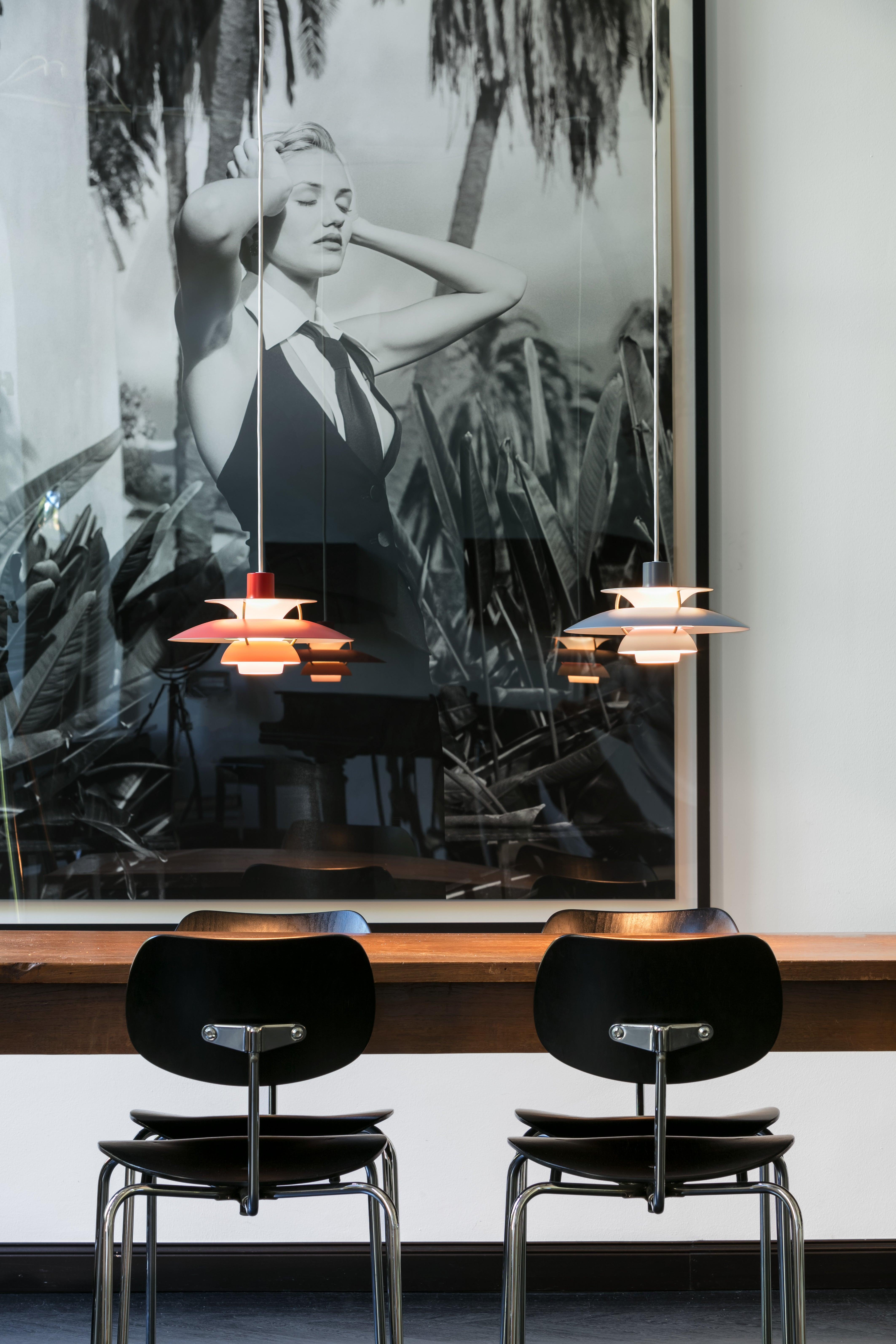 Louis Poulsen PH5 Mini Pendant Lamp in Modern White by Poul Henningsen In New Condition For Sale In New York, NY