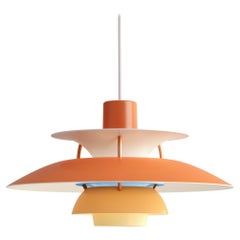 Louis Poulsen PH5 Mini Pendant Lamp in Orange by Poul Henningsen