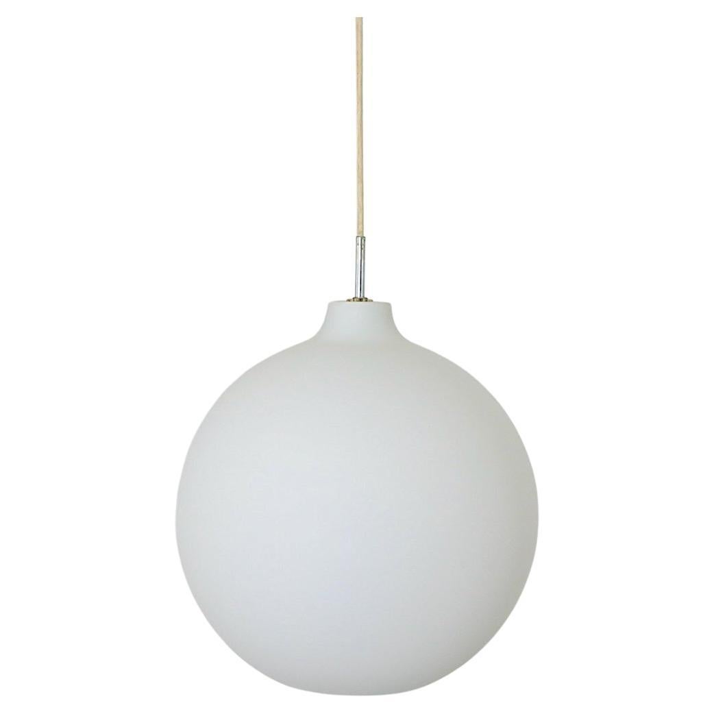 Louis Poulsen "Satellite" Milk Glass Short and Long Neck Pendant Light, 1950s im Angebot