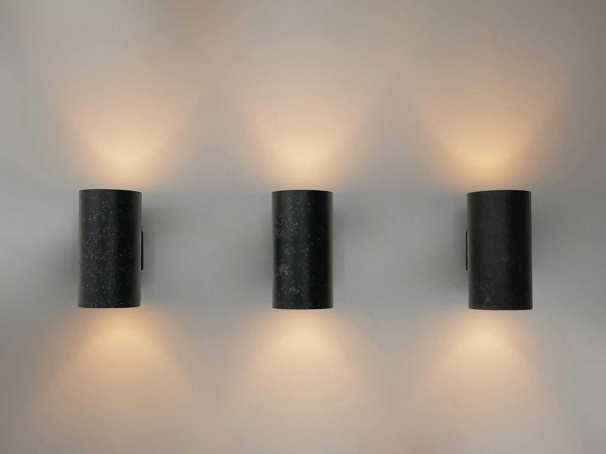 Danish Louis Poulsen Set of Three Wall Lamps in Metal