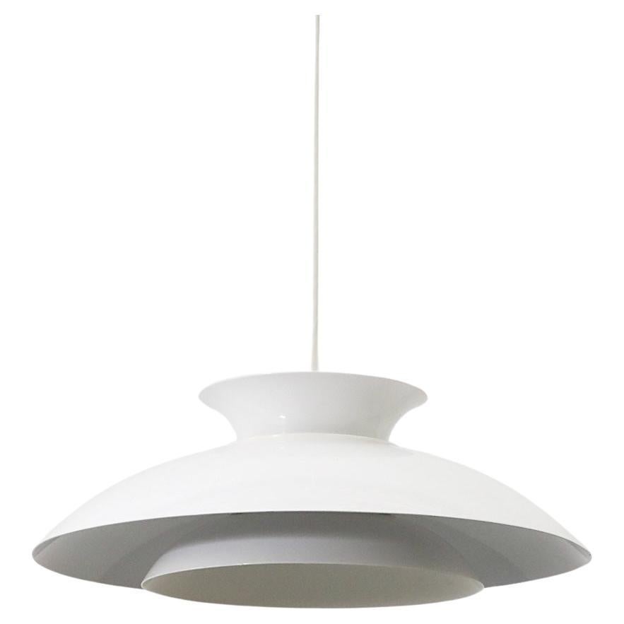 Pendentifs en forme de dôme émaillé blanc de style Louis Poulsen en vente