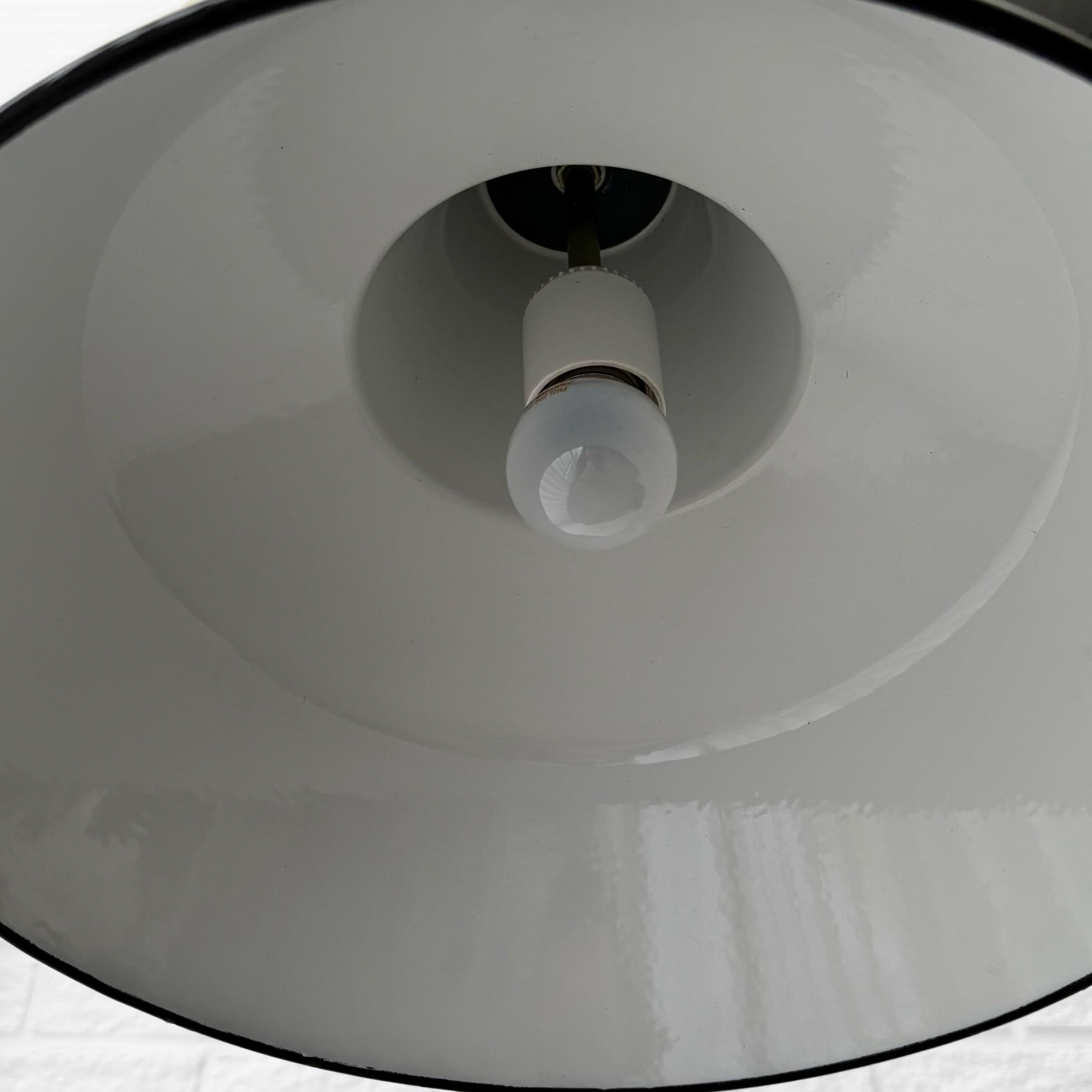 Louis Poulsen, two industrial pendant lamps Arbejdspendel, Denmark, 1950s For Sale 4