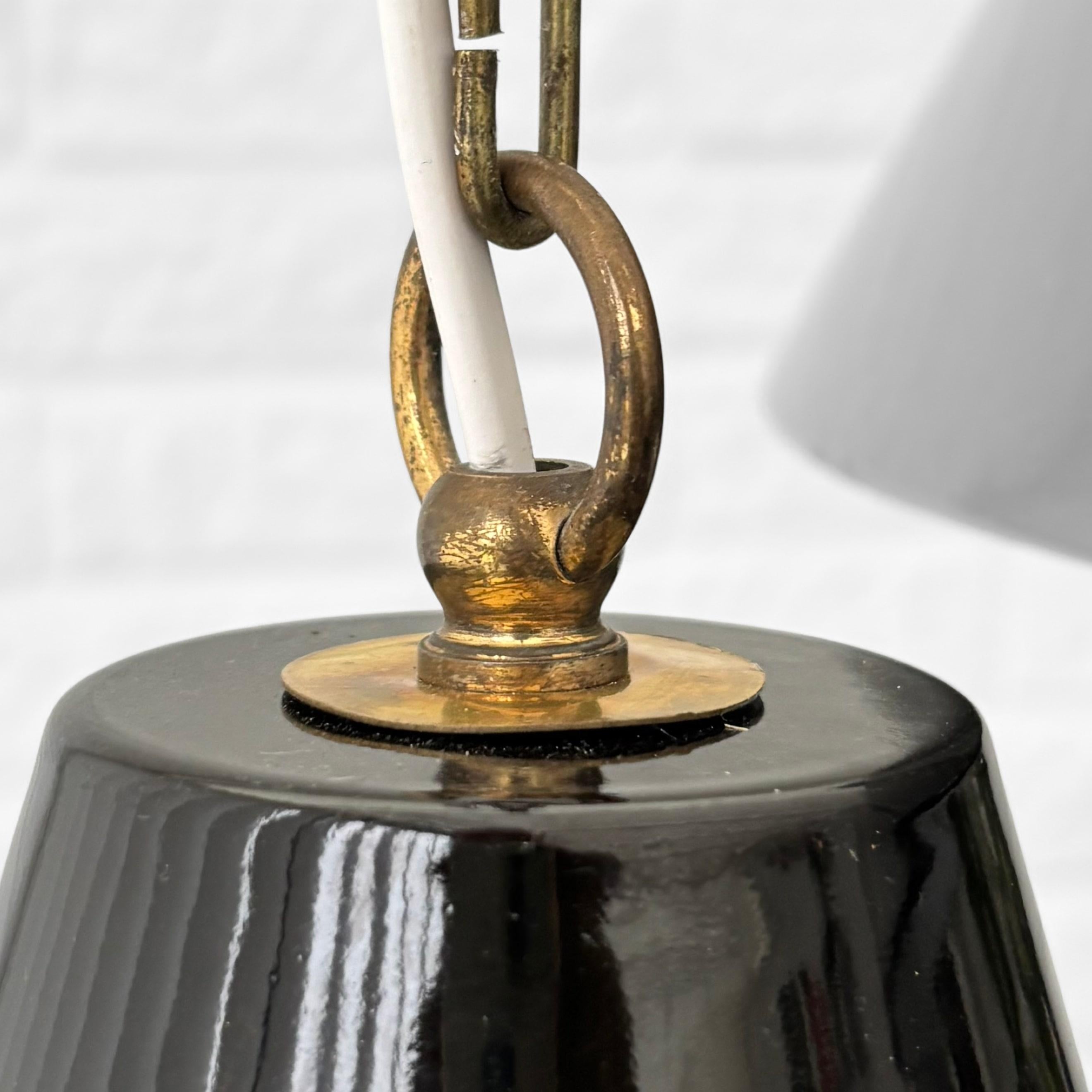 Louis Poulsen, two industrial pendant lamps Arbejdspendel, Denmark, 1950s For Sale 1