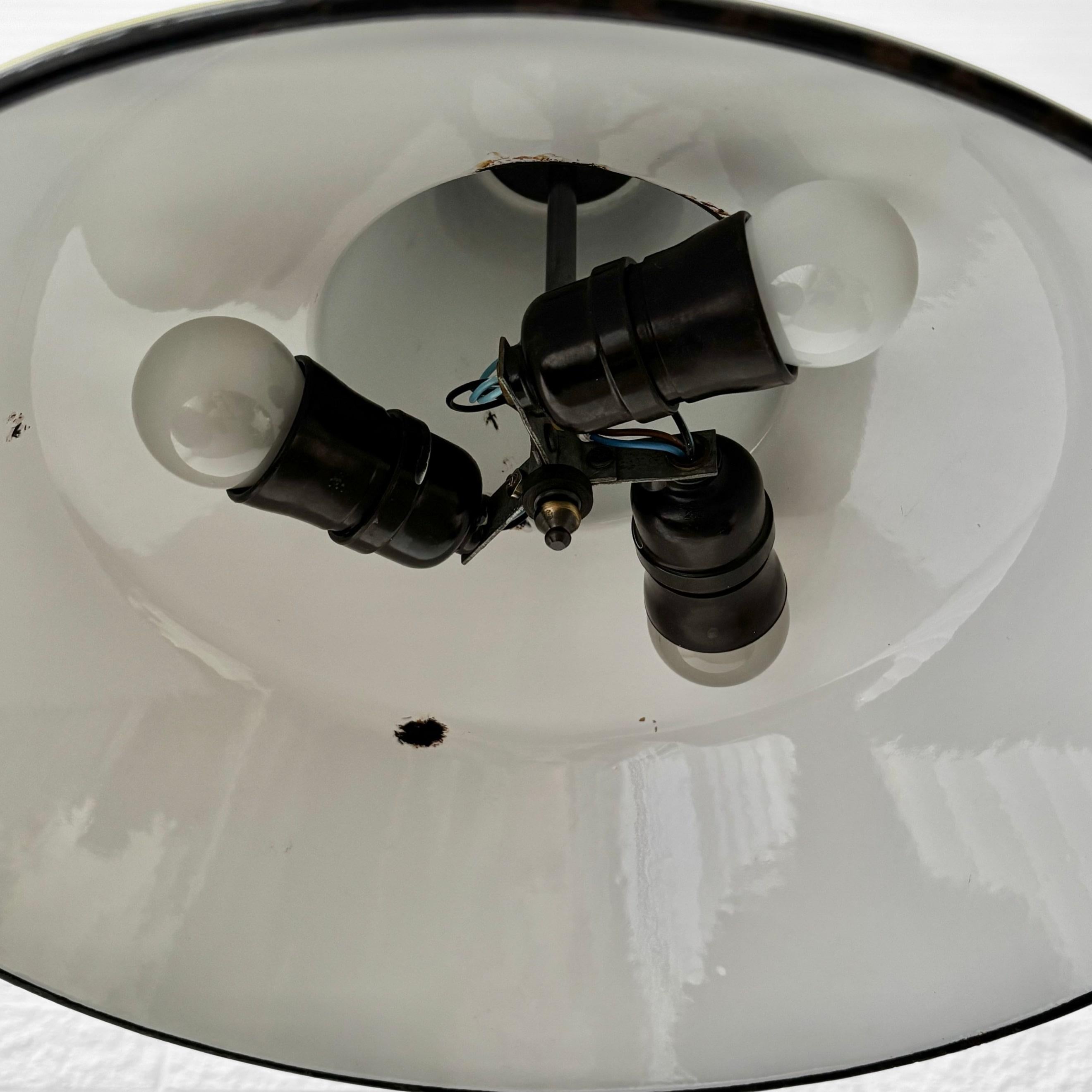 Louis Poulsen, two industrial pendant lamps Arbejdspendel, Denmark, 1950s For Sale 2