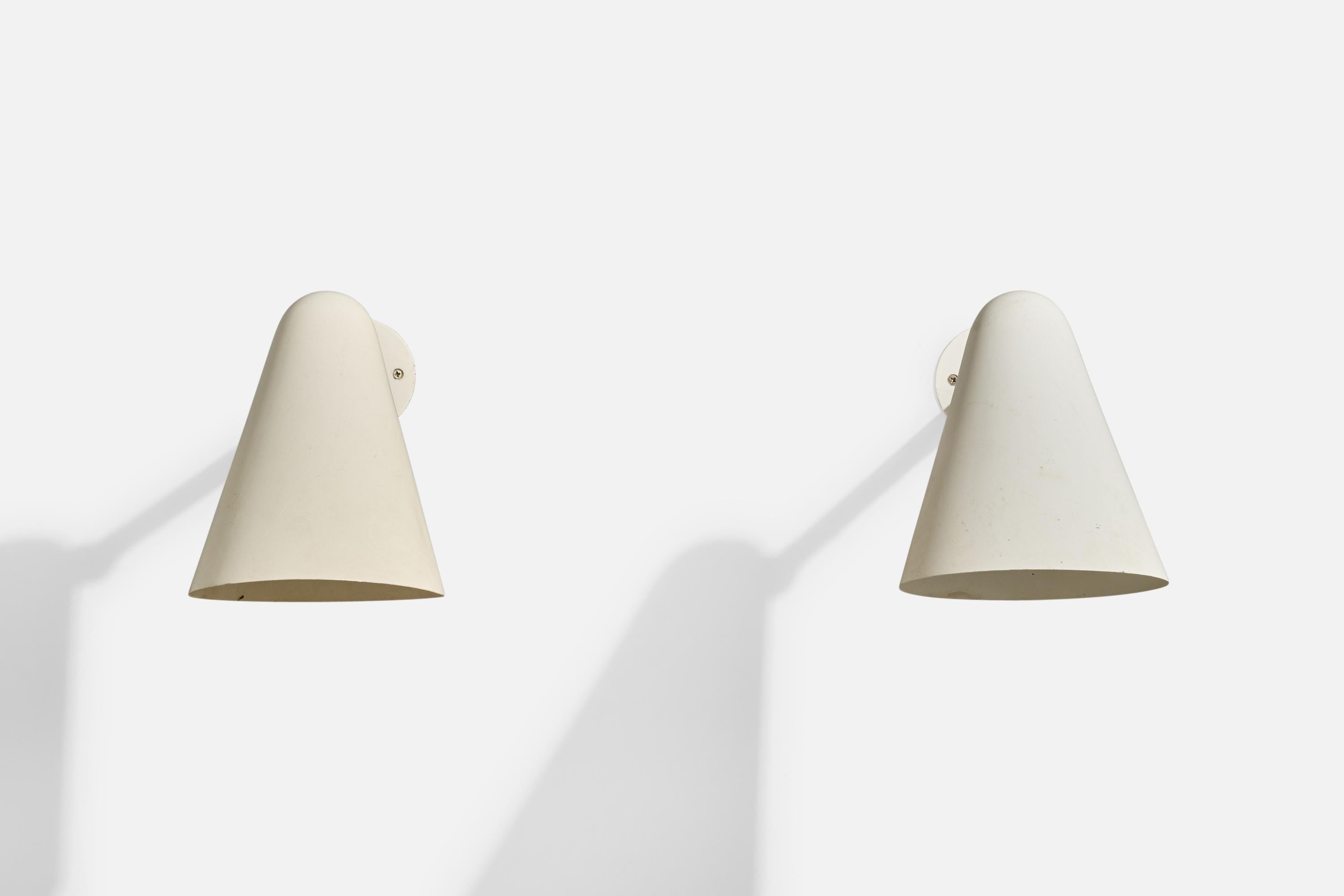 Danish Louis Poulsen, Wall Lights, Metal, Denmark, 1950s For Sale