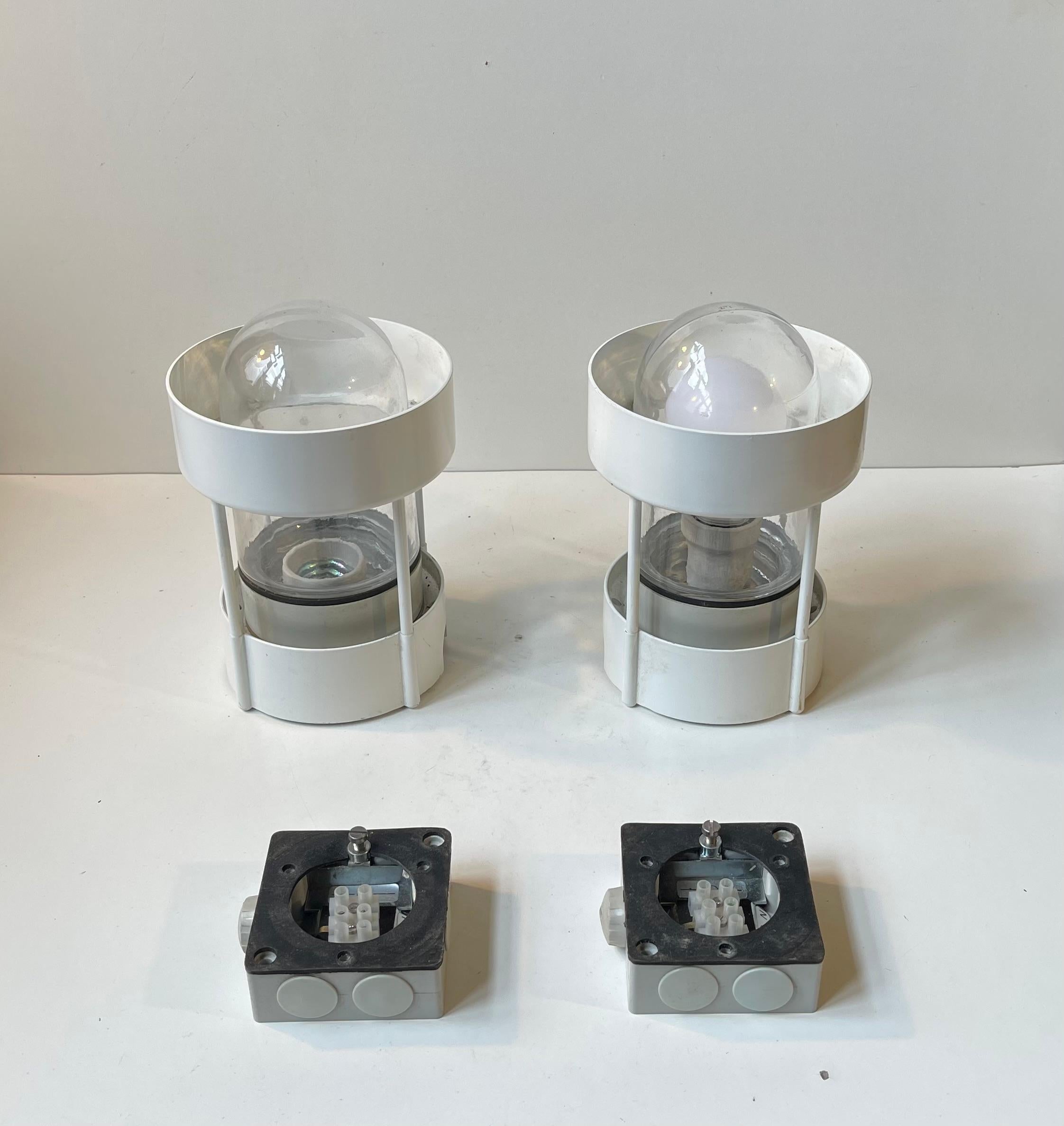 Acciaio Louis Poulsen, lampade da soffitto minimaliste bianche per interni o esterni di Jensen Møller-Jensen in vendita