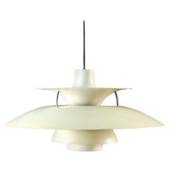 Louis Poulsen White PH5 Pendant Light by Poul Henningsen