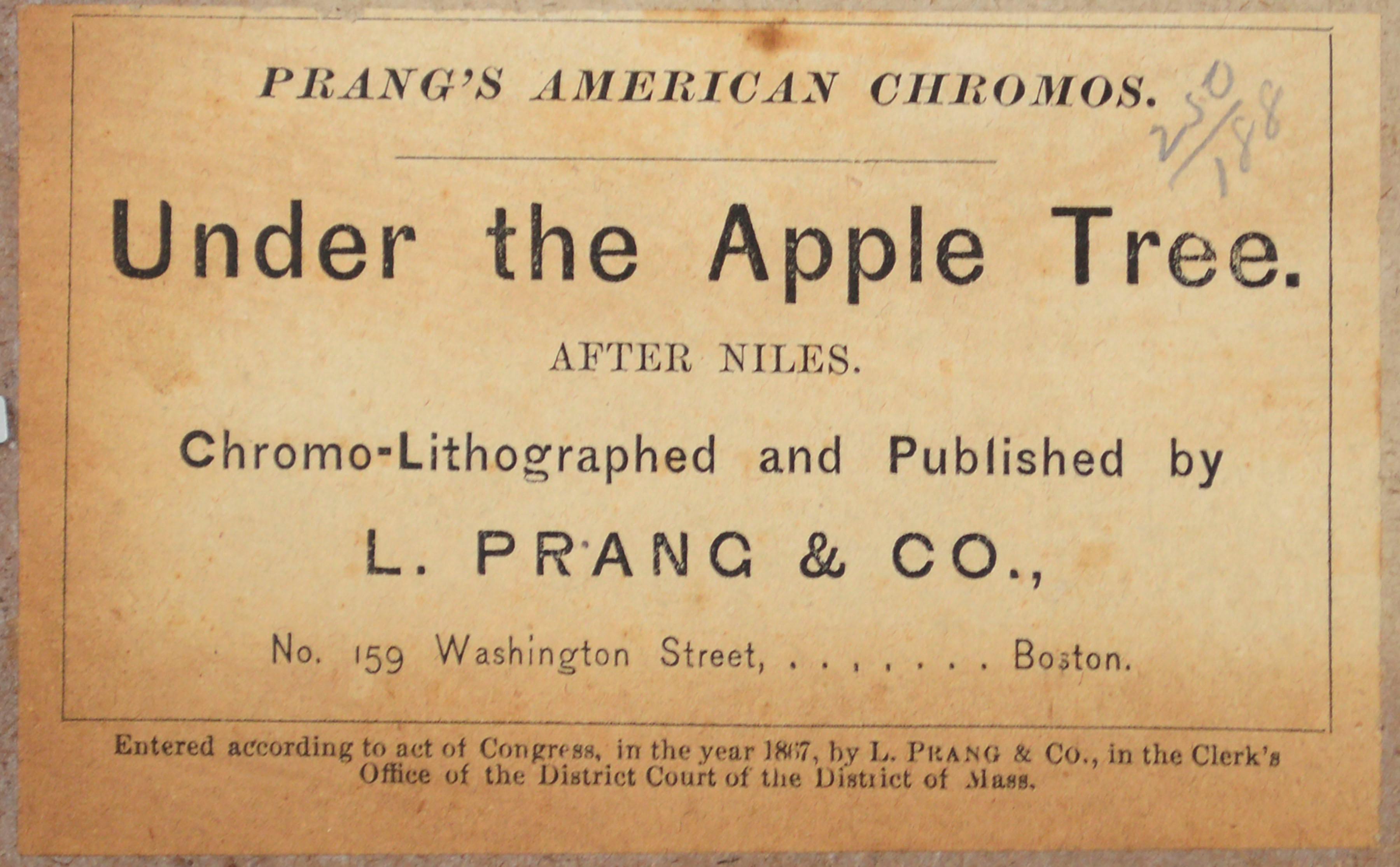 „Under the Apple Tree“, figurative Chromolithographie nach George Niles, 188/250 im Angebot 2