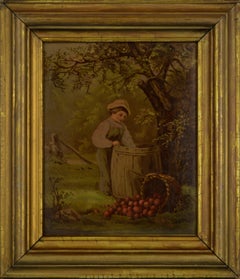 Antique "Under the Apple Tree", Figurative Chromolithograph after George Niles, 188/250