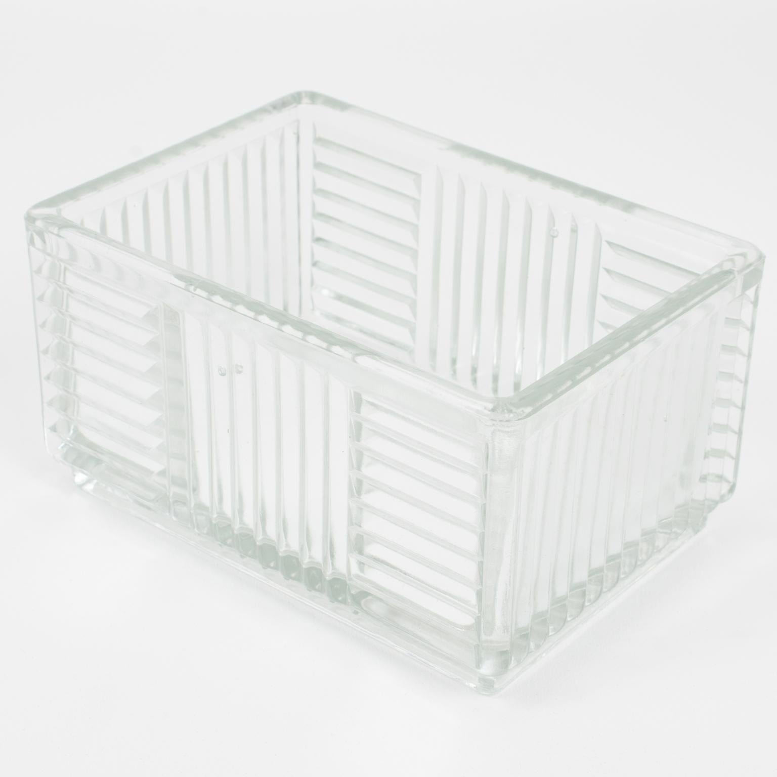 Caja para galletas y caramelos Louis Prodhon Art Decó de madera, cromo y cristal, Francia Años 30 5