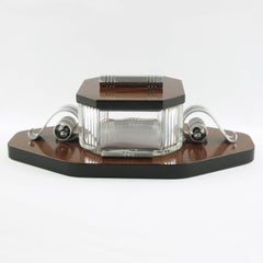 Louis Prodhon Modernista francés Art Decó Caja de cristal de palisandro para servir jarras