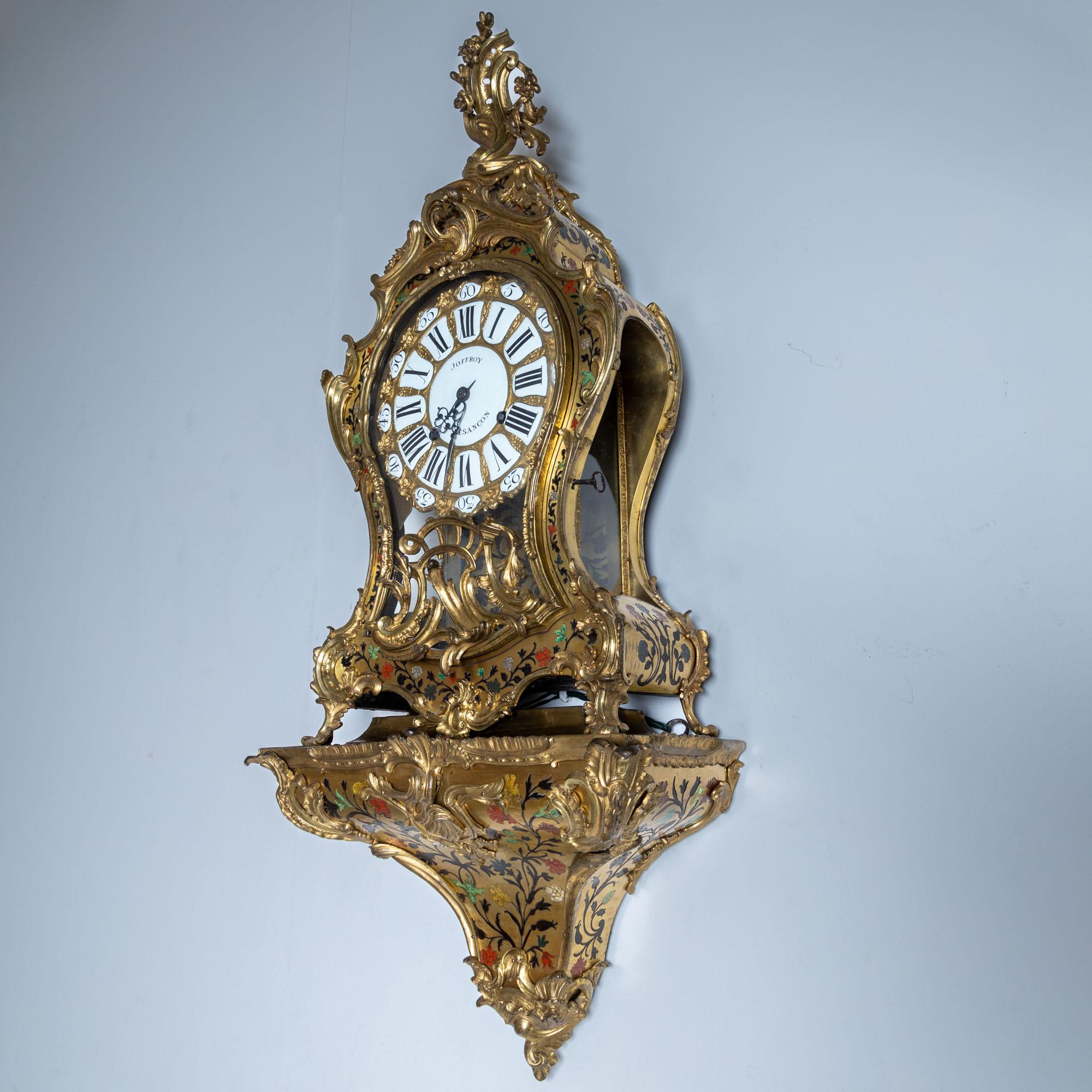 Louis XV Louis Quinze Grand Cartel Pendule with Console, sig. Balthazar Lieutaud & Joffro For Sale