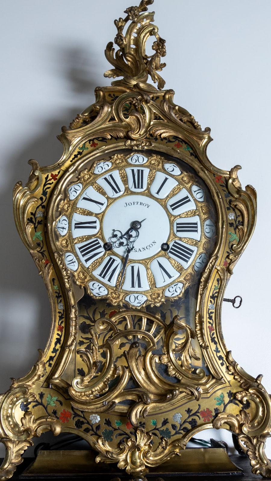 French Louis Quinze Grand Cartel Pendule with Console, sig. Balthazar Lieutaud & Joffro For Sale