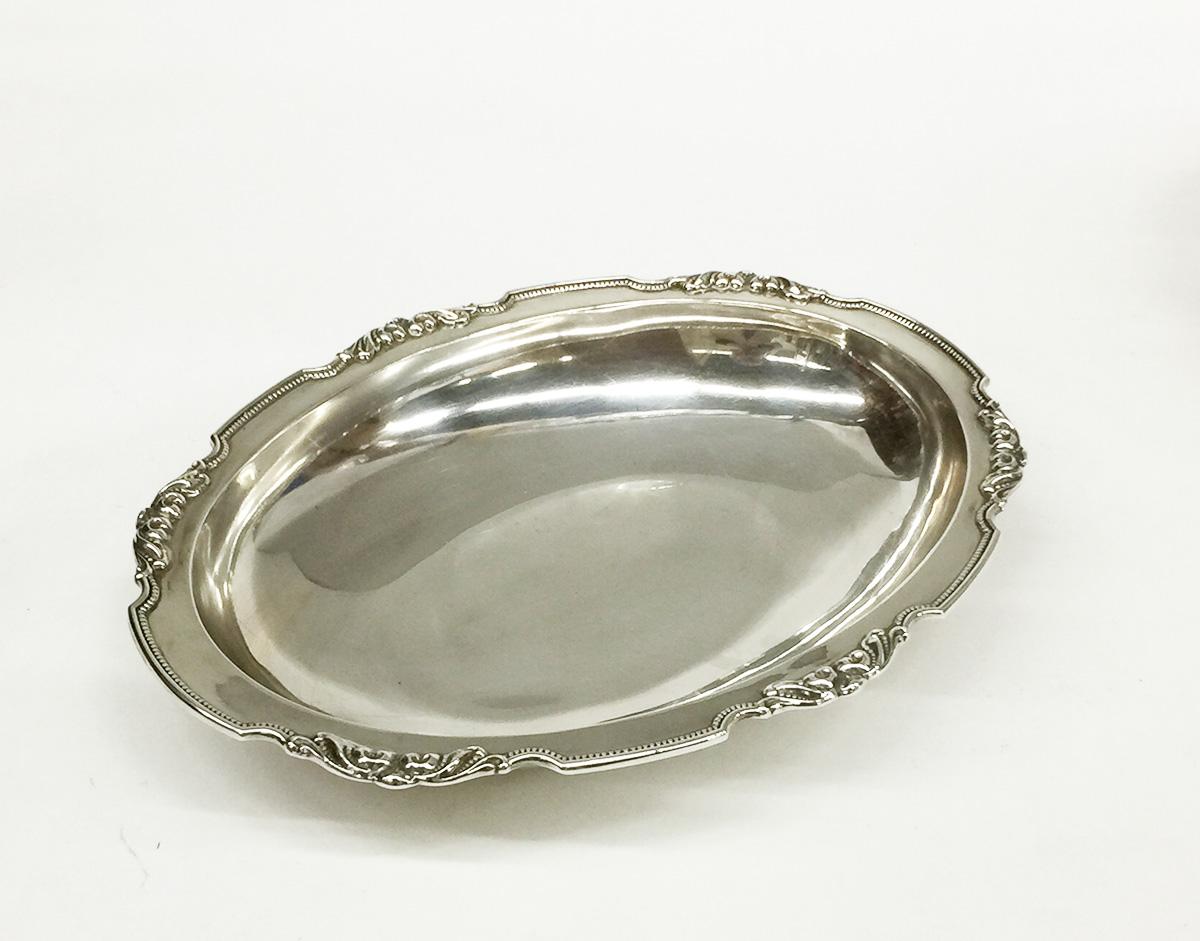Louis Quinze Sterling Silver Covered Dishes, Sauce Boat and Oval Serving Dish 2