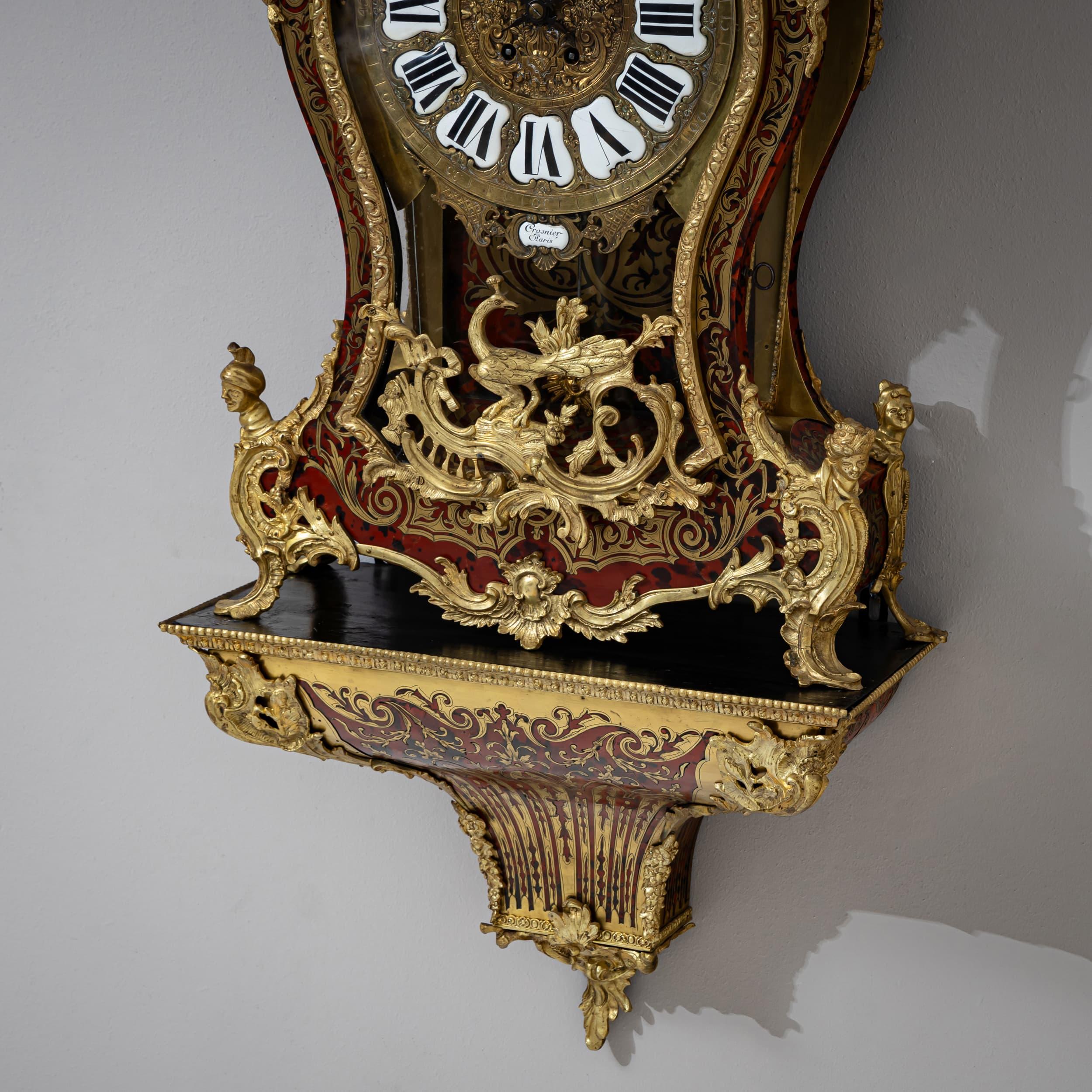 Louis XV Louis Quinze-style Grand Cartel Clock with Console, 