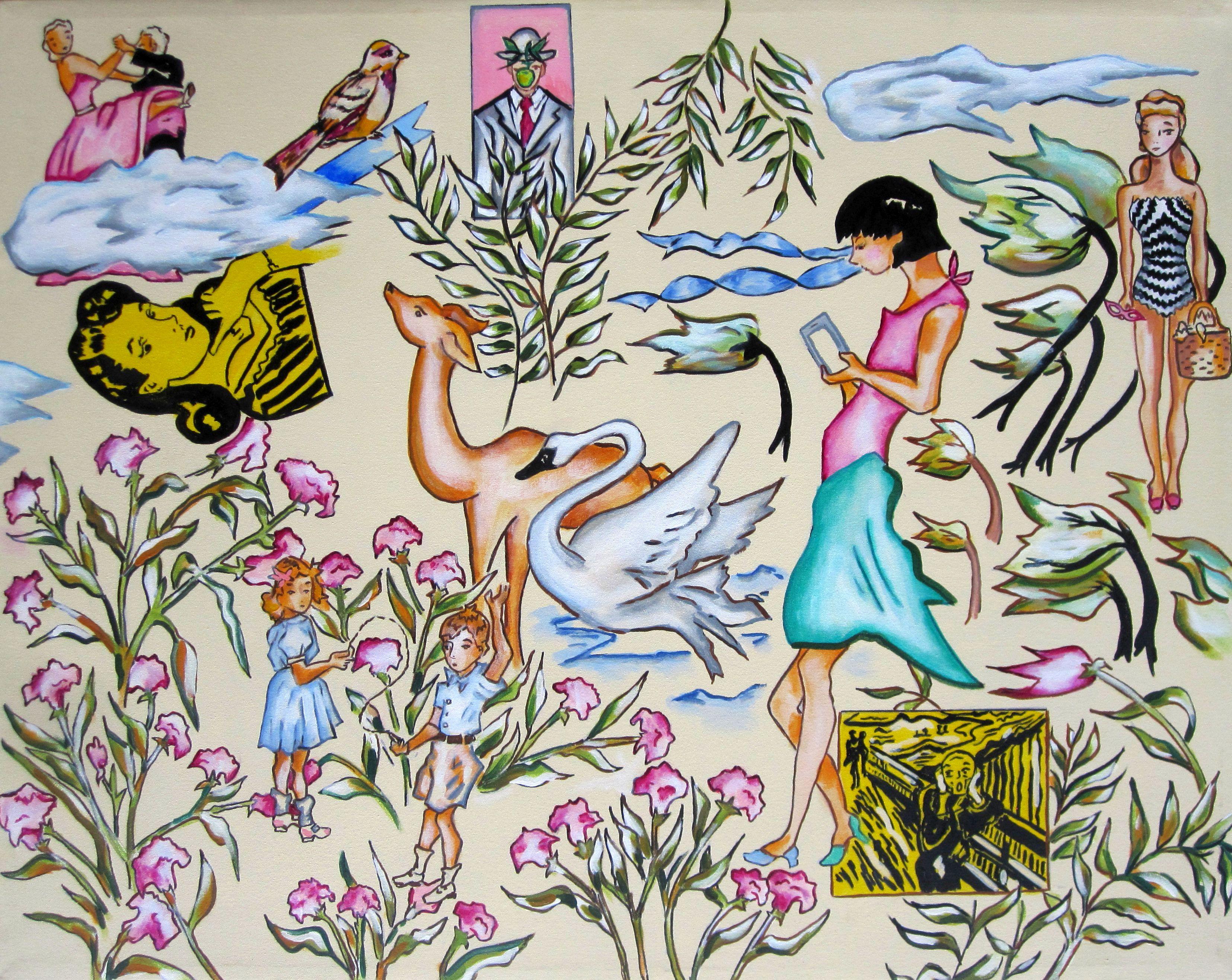 "Un domingo más" de Louis Recchia, Pintura al óleo, Pop Art