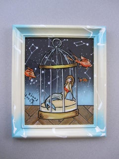 "Misplaced Mermaid" (2026) by Louis Recchia, Acrylic and Mixed Media Painting