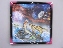 "On the Rocks" (2026), Acrylic and Mixed Media Painting on Plexiglass