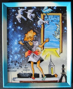 "One Step Beyond" by Louis Recchia, Acrylic & Collage, Pop Art