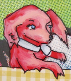 „Puppy Love“ von Louis Recchia, Acryl und Collage, Pop Art