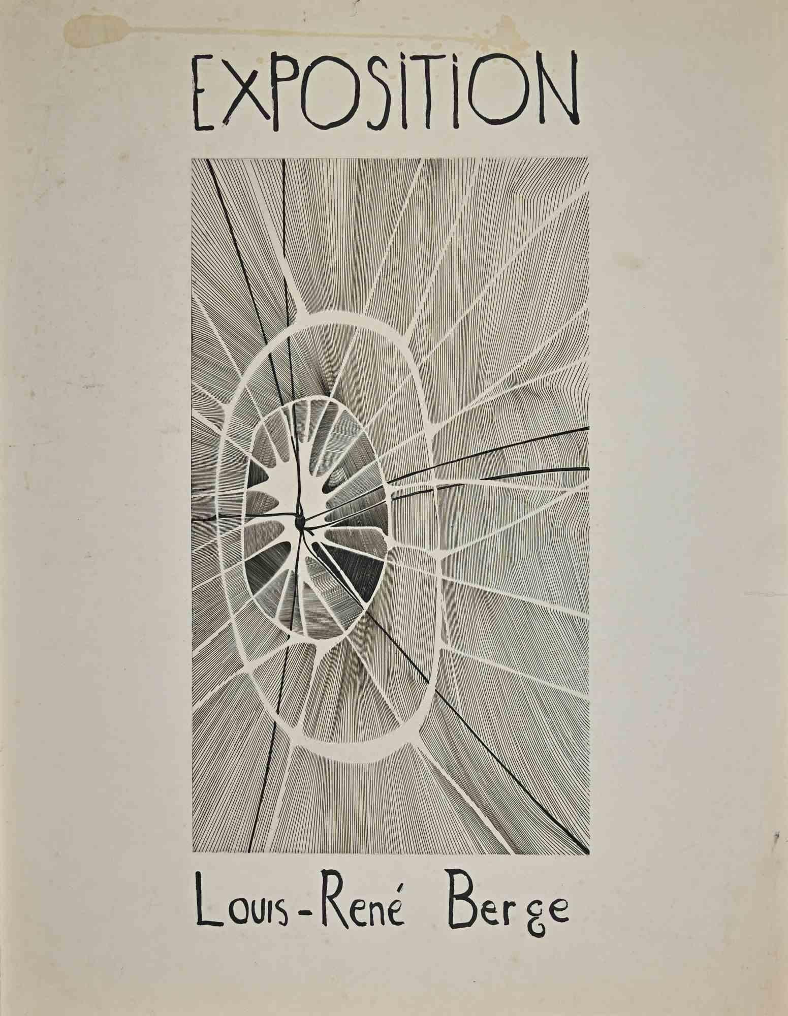 Louis-René Berge Abstract Print - Louis-Rene Berge Exhibition is a Vintage Poster - Mid-20th Century