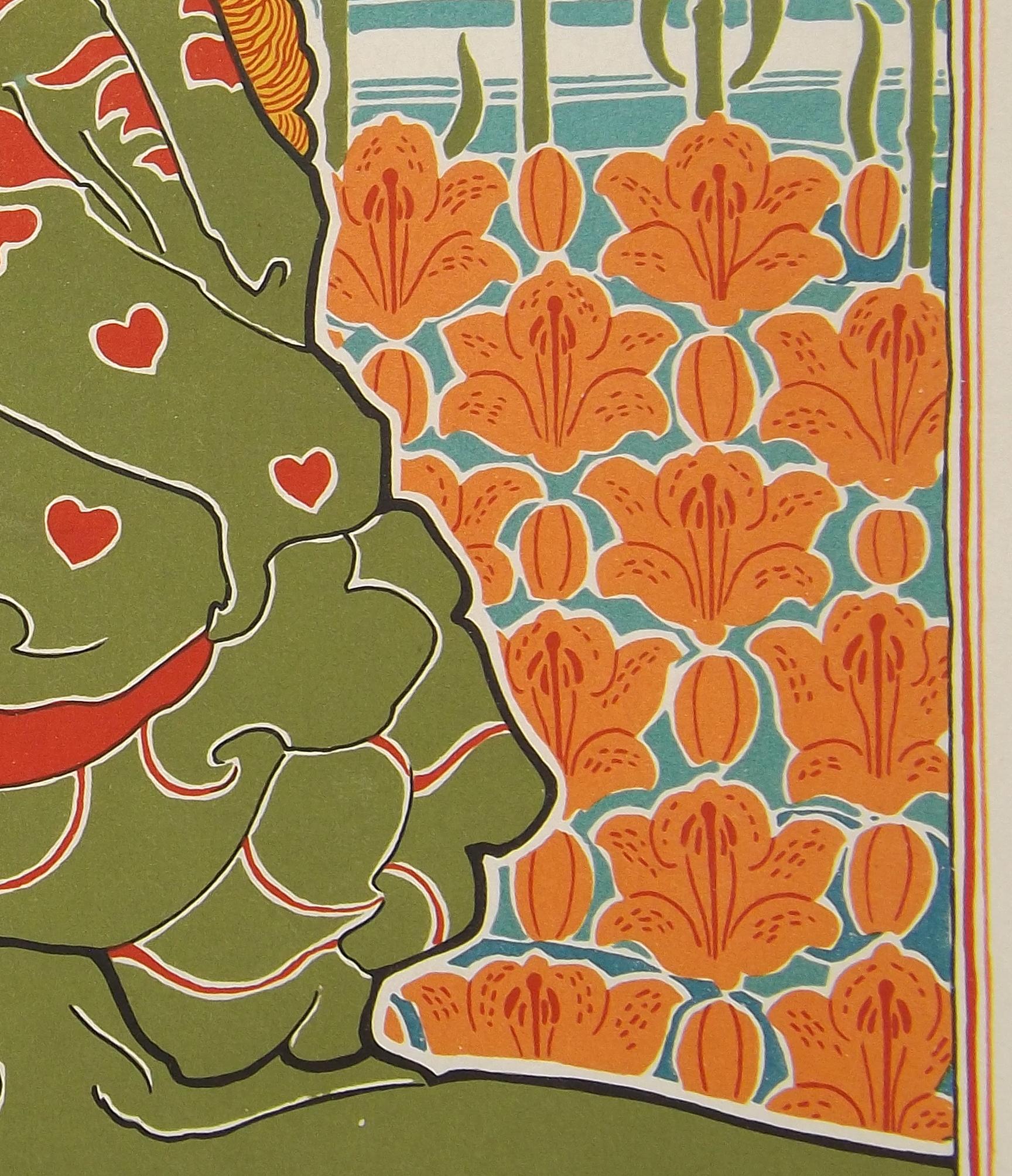 Farblithographie „Jane“ von Louis Rhead, 1897 im Zustand „Gut“ im Angebot in Charlevoix, MI