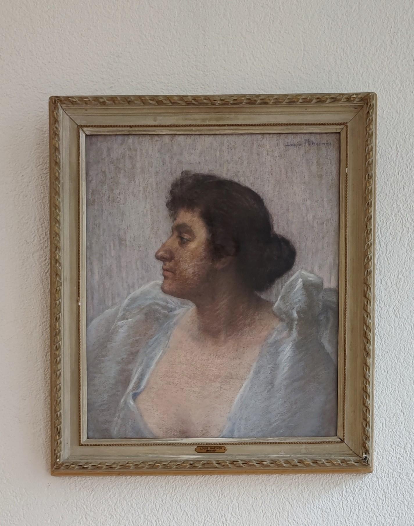 Portrait of actress Eleonora Duse - Painting by Louis Rheiner
