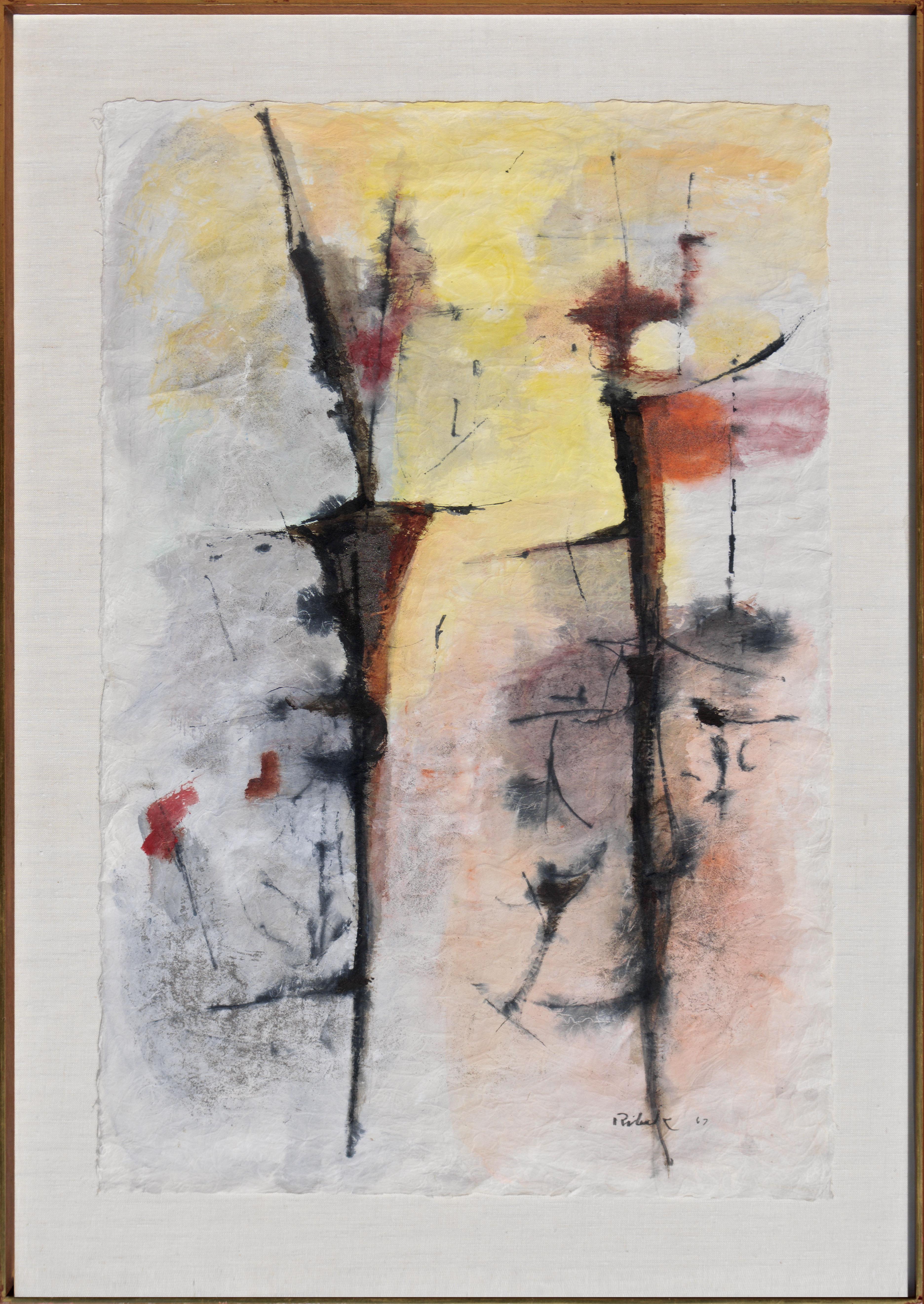 Louis Ribak Abstract Painting - Gorge Figures 1967