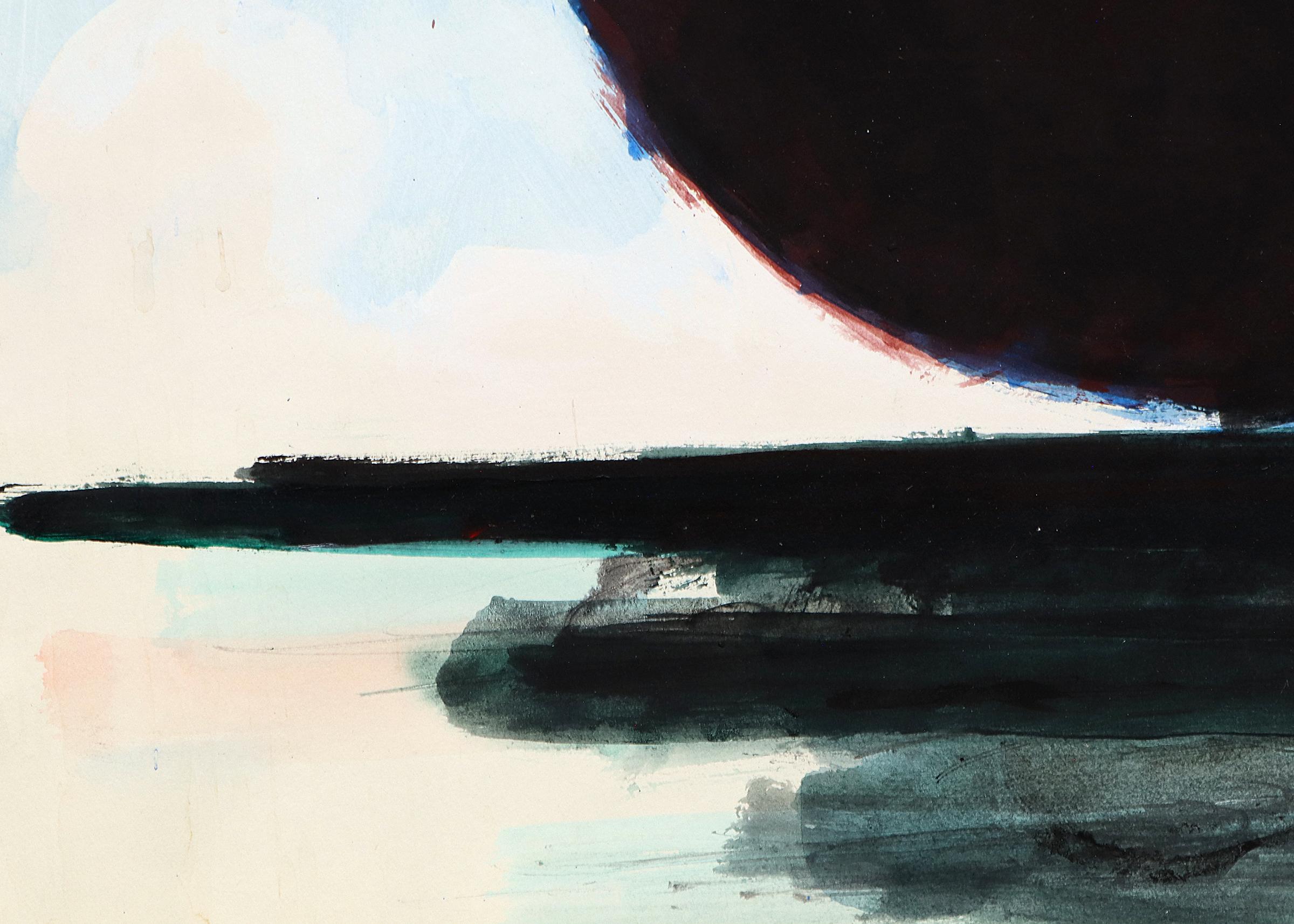 Pittura astratta a guazzo originale della metà del secolo scorso dell'artista di Taos Louis Ribak in vendita 3