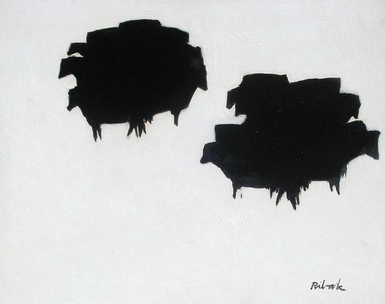 Louis Ribak New Mexico Modernist Abstract Painting, Black Angus In Excellent Condition For Sale In Phoenix, AZ