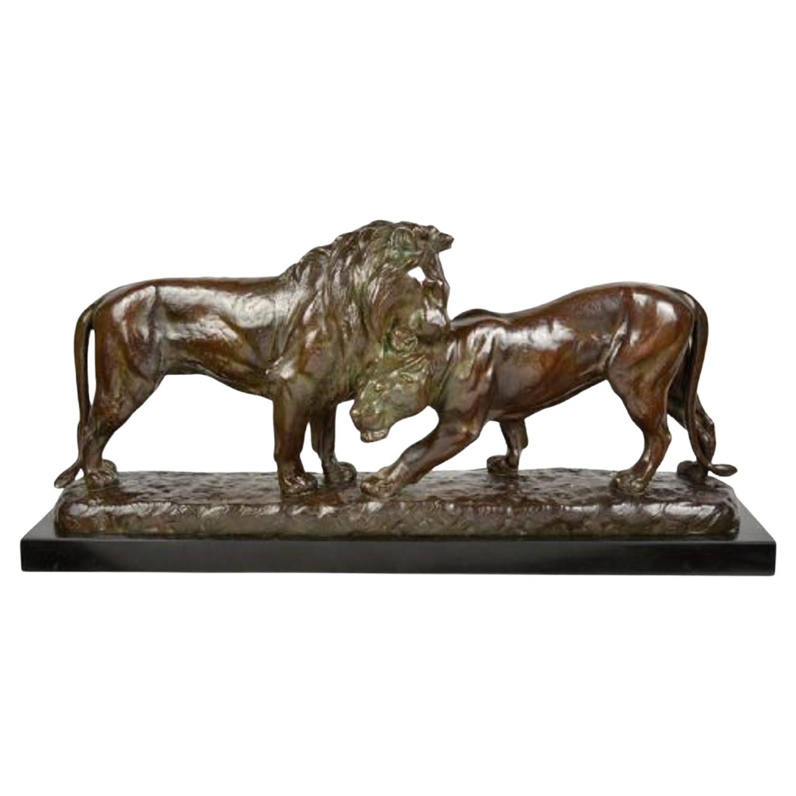 Louis Riche, Bronzestudie von Löwen
