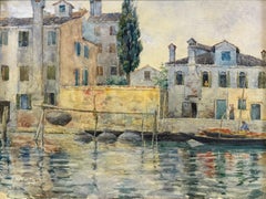 “Venice, 1889” San Pietro di Castello Canals American Impressionist Watercolor