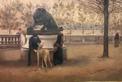 Soldado, Elegante y su Perro en un Parque
