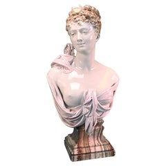 Louis-Robert CARRIER-BELLEUSE, Büste der Diana aus Steingut, um 1900