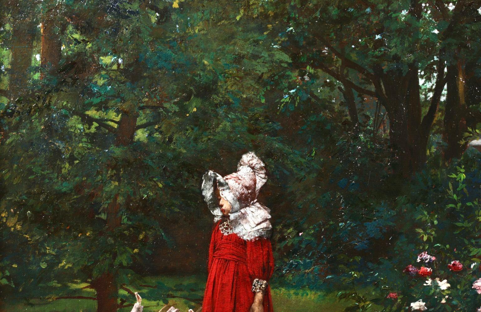 La Jeune Jardiniere - Impressionist Painting by Louis Robert Carrier-Belleuse For Sale 1