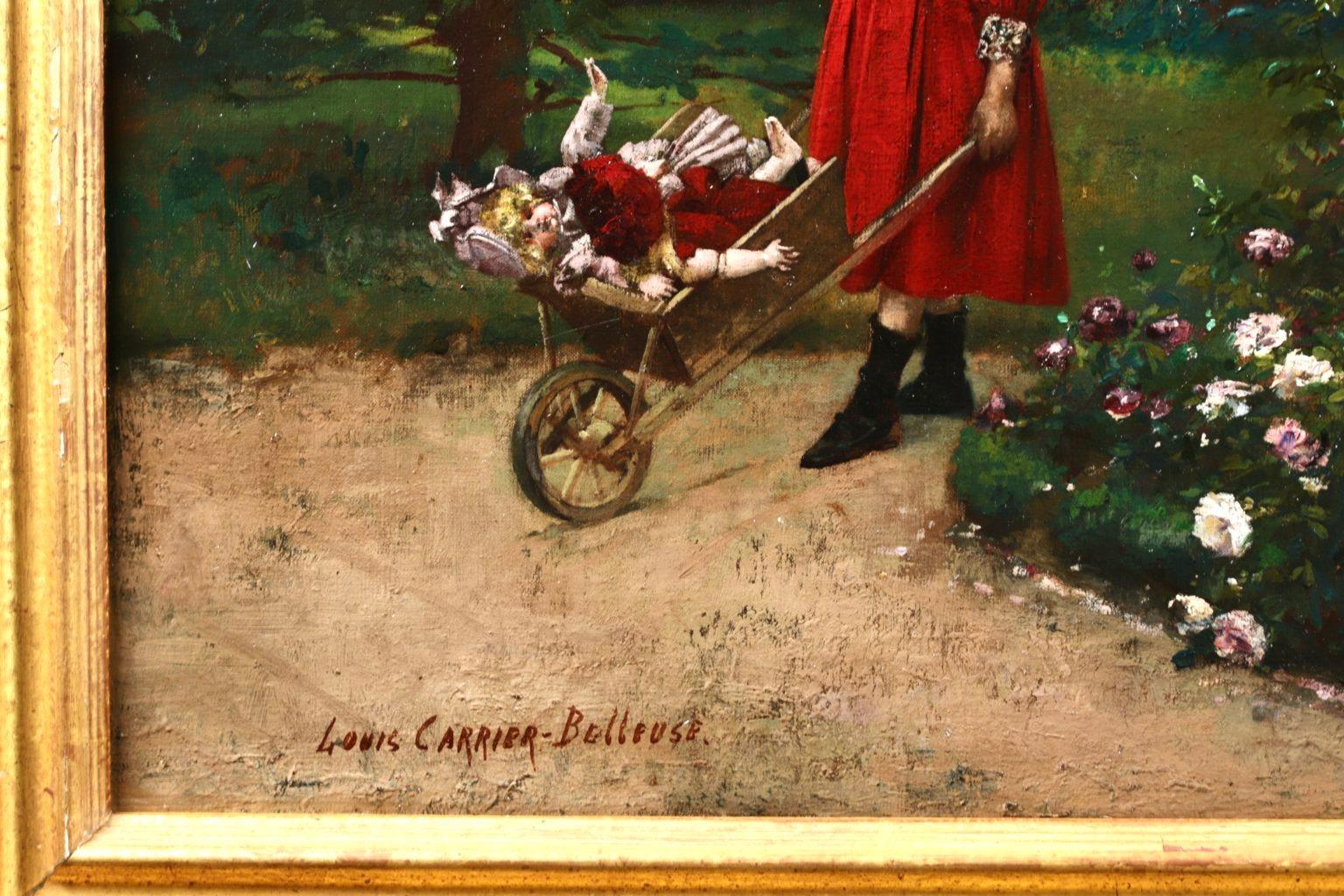 La Jeune Jardiniere - Impressionist Painting by Louis Robert Carrier-Belleuse For Sale 4