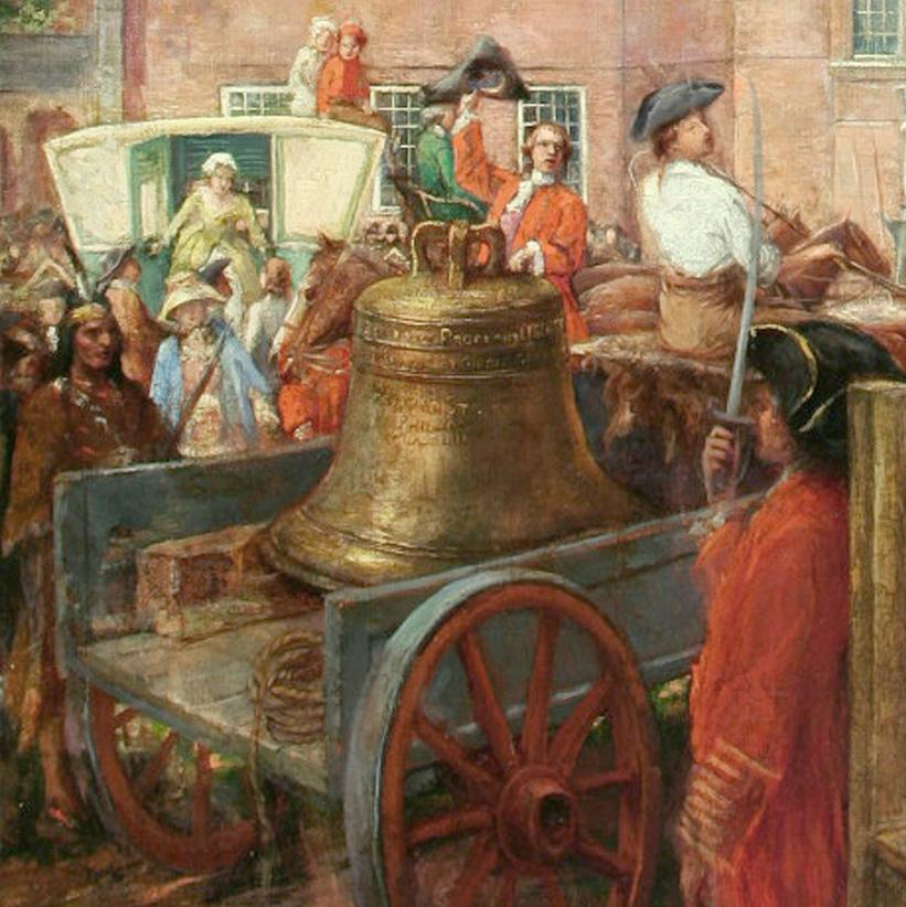 Installation der Freiheitsglocke in der Independence Hall, Philadelphia (Realismus), Painting, von Louis Roberts Dougherty 