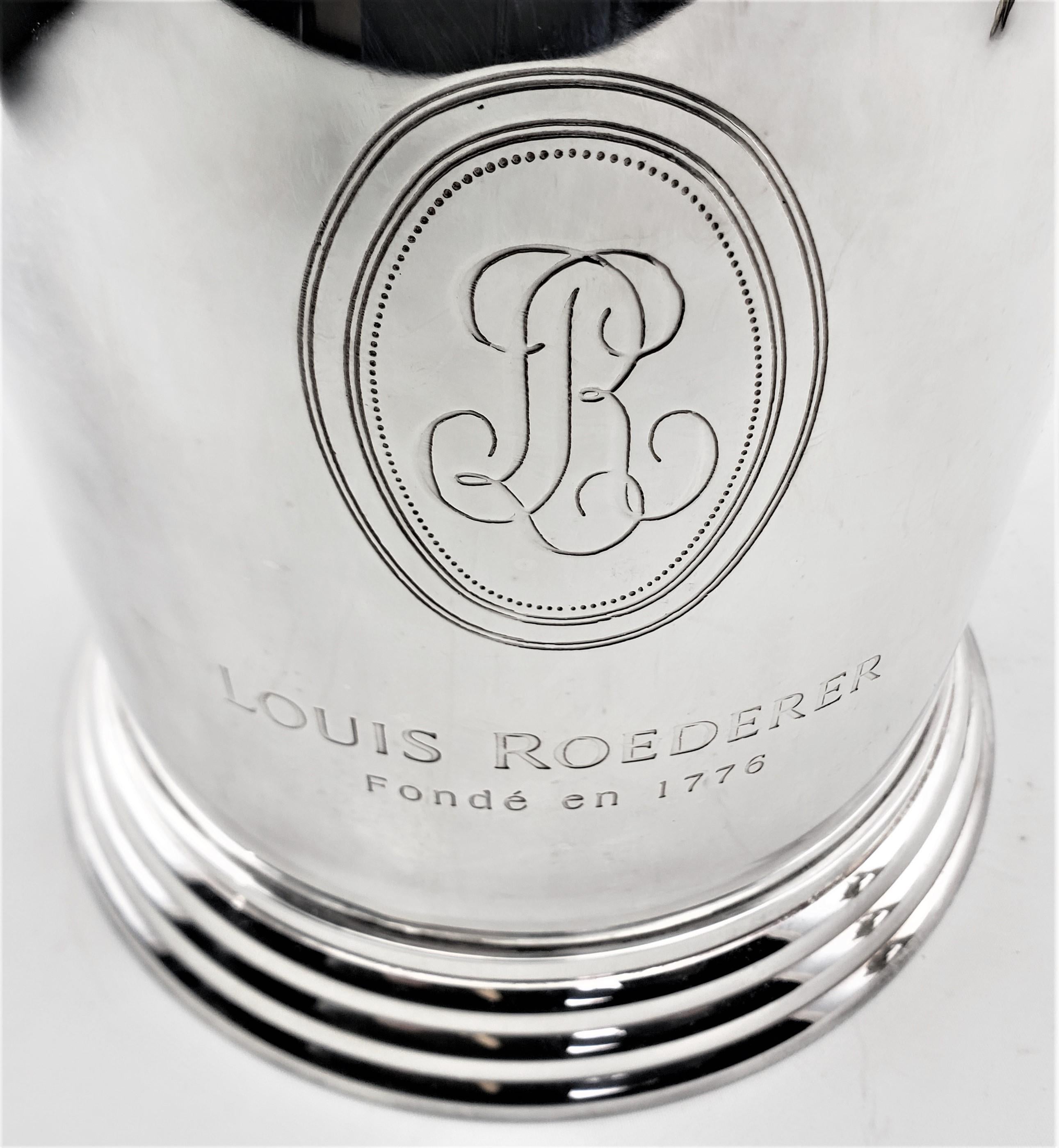 Machine-Made Louis Roederer Commemorative Mid-Century Era Chrome Plated Champagne Bucket For Sale