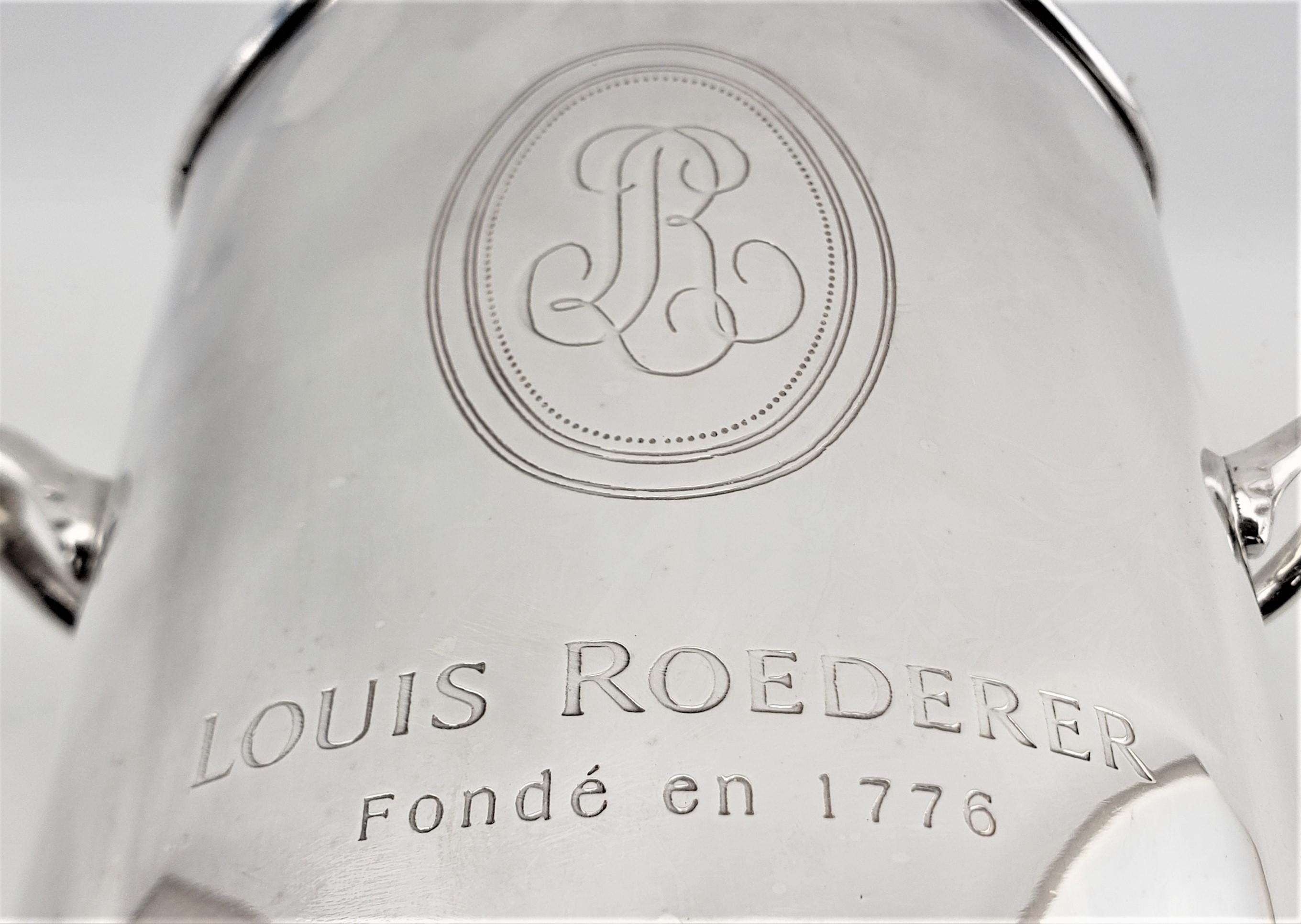 Louis Roederer Commemorative Mid-Century Era Chrome Plated Champagne Bucket In Good Condition For Sale In Hamilton, Ontario