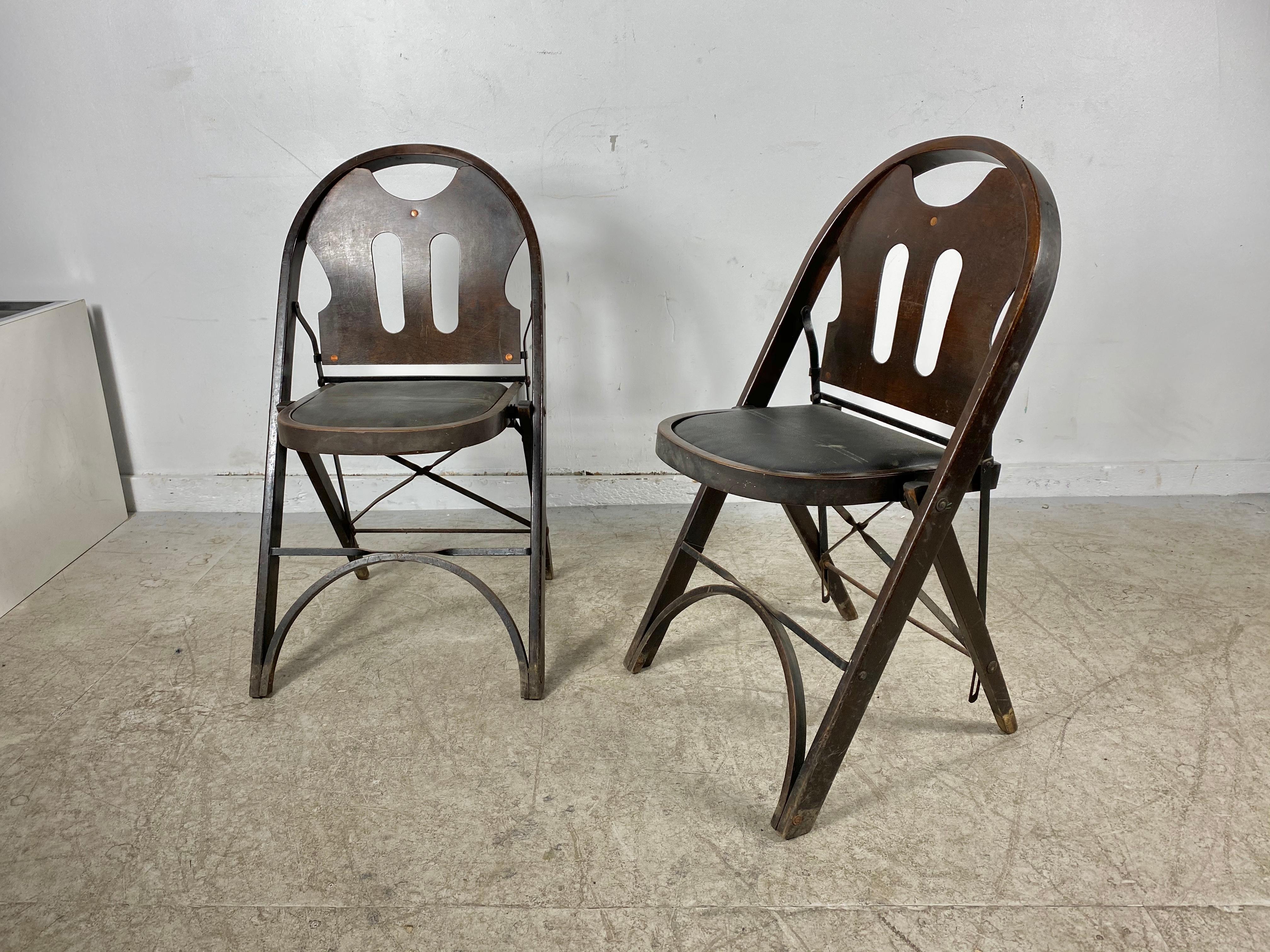 American Louis Rostetter & Sons Turn of the Century Industrial Folding Chairs, SFMOMA