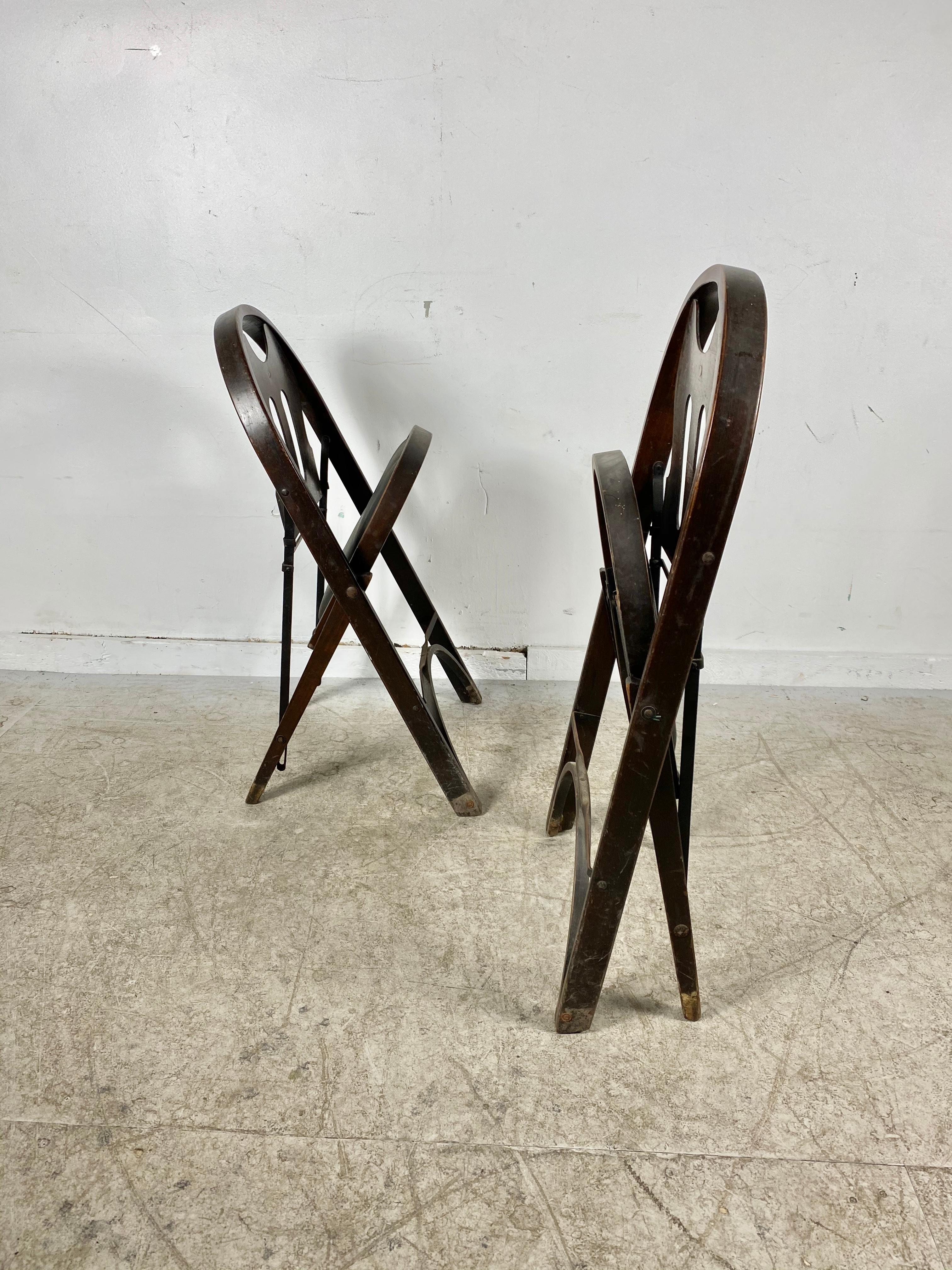 Early 20th Century Louis Rostetter & Sons Turn of the Century Industrial Folding Chairs, SFMOMA