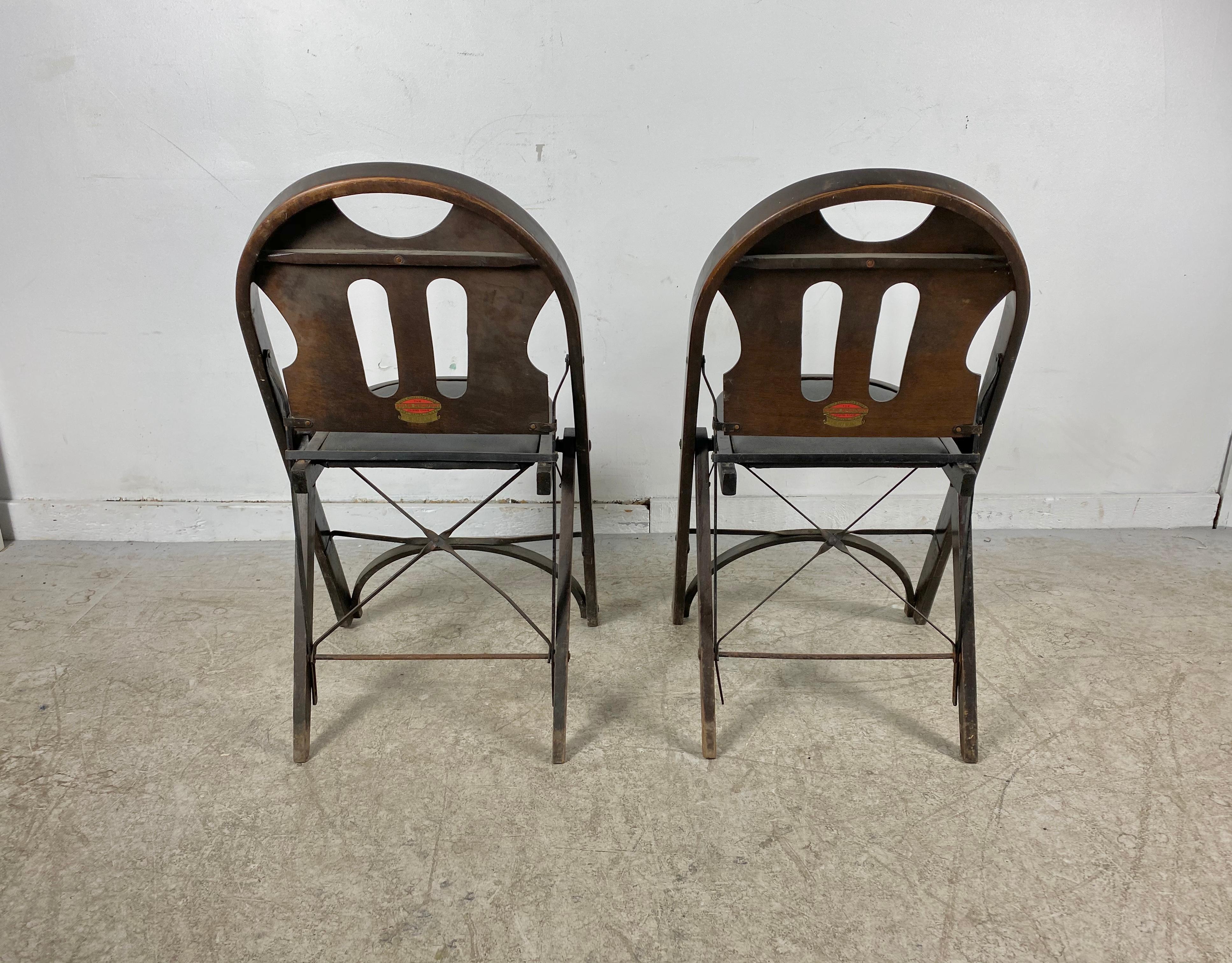 Metal Louis Rostetter & Sons Turn of the Century Industrial Folding Chairs, SFMOMA