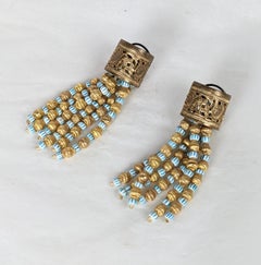 Louis Rousselet Chinoiserie Tassel Earclips