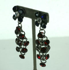 Louis Rousselet French Crystal Chain Mail Earclips