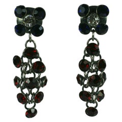 Louis Rousselet Pendientes de cadena de cristal francés