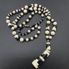Louis Rousselet French Galalith Puzzle Bead Necklace