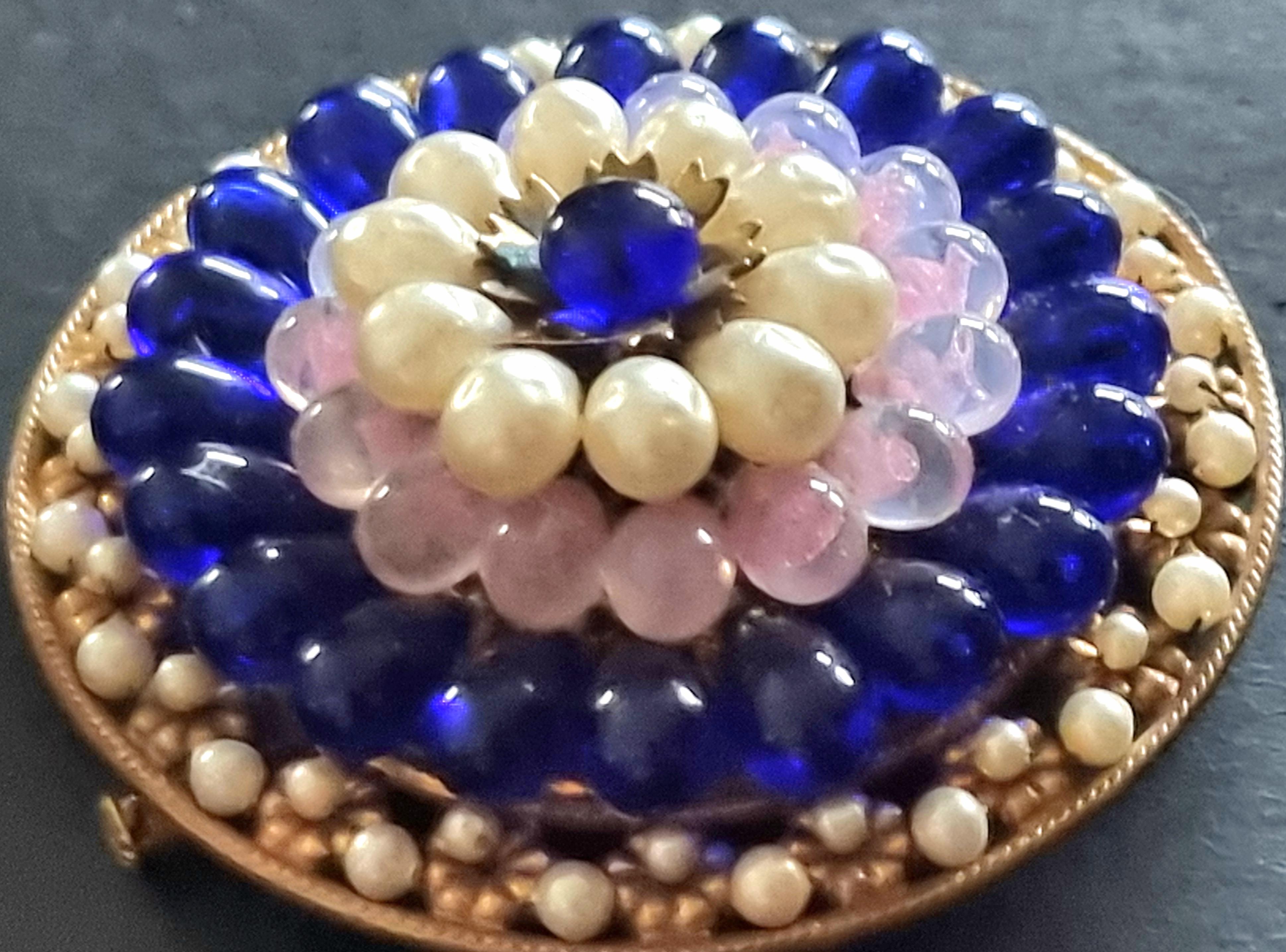 LOUIS ROUSSELET, Magnificent large old BROOCH, vintage from the 50s For Sale 6